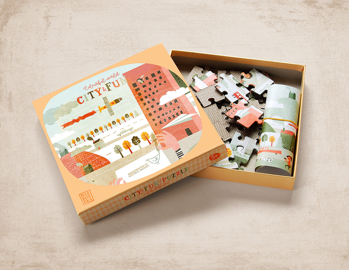 City puzzle in 52 pieces with box